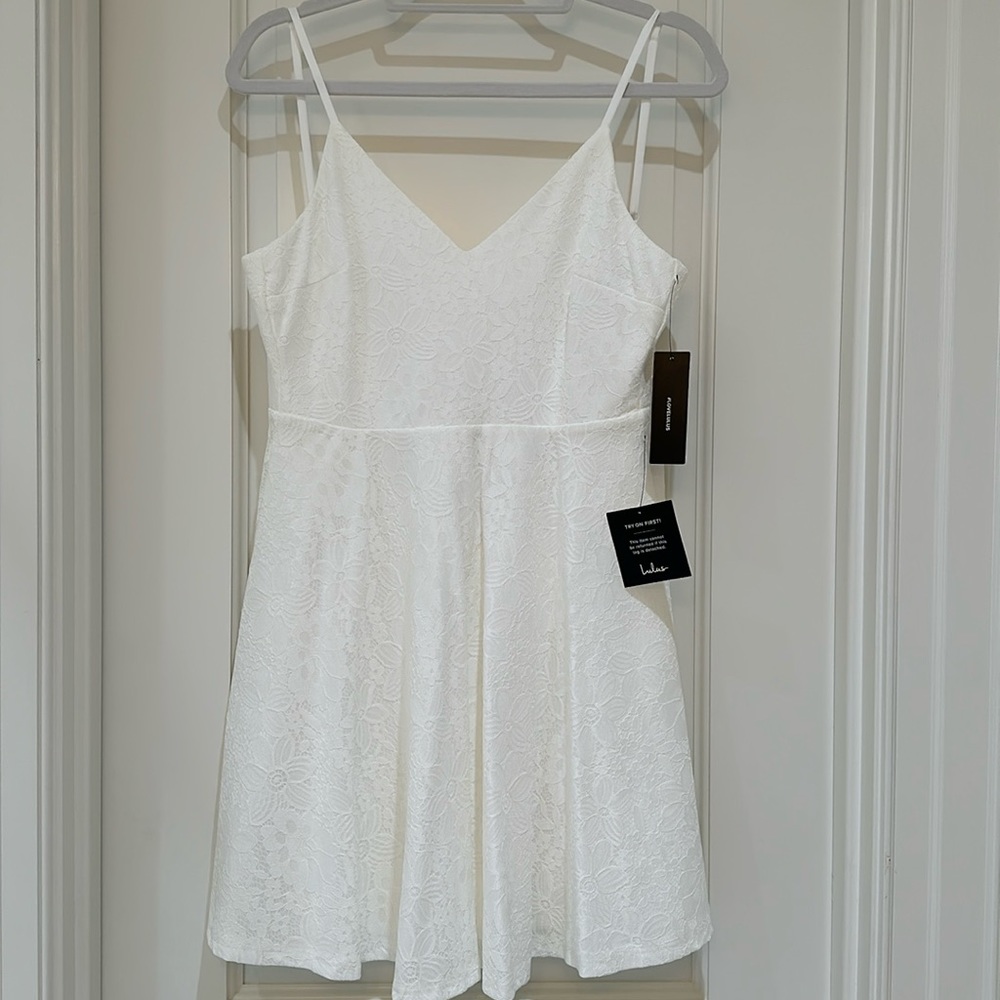 White mini dress from Lulu’s, size S